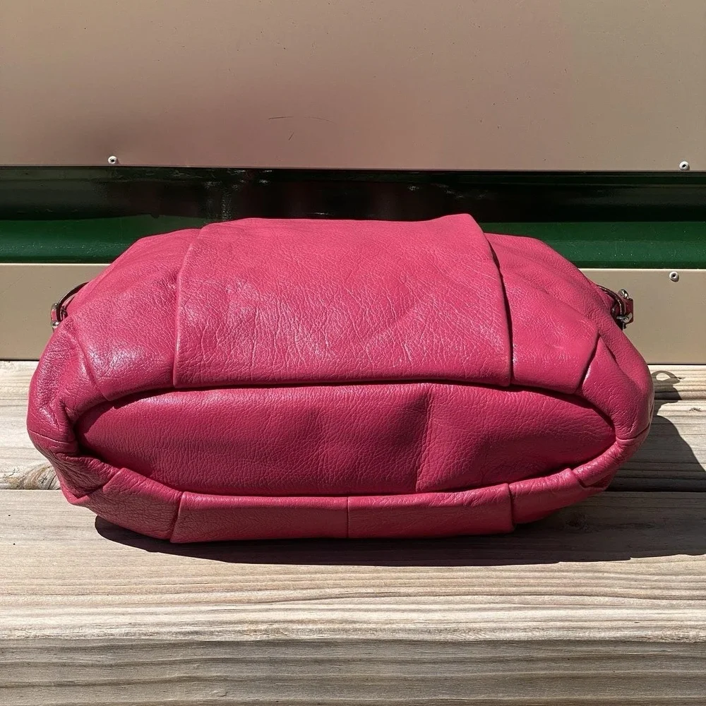 Coach Madison Lindsey Satchel 18641 Pink Ruby Leather Shoulder Bag